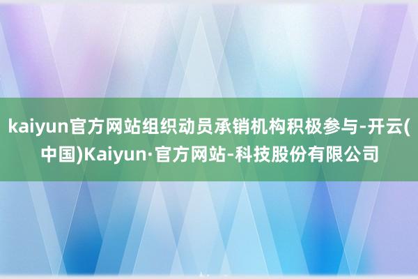 kaiyun官方网站组织动员承销机构积极参与-开云(中国)Kaiyun·官方网站-科技股份有限公司