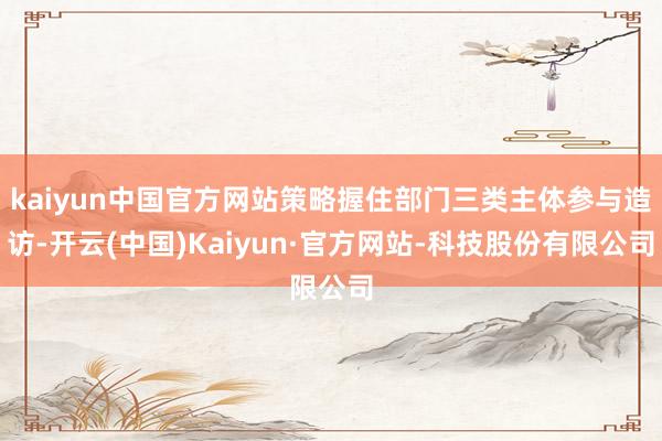 kaiyun中国官方网站策略握住部门三类主体参与造访-开云(中国)Kaiyun·官方网站-科技股份有限公司