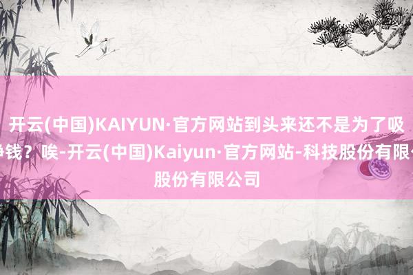 开云(中国)KAIYUN·官方网站到头来还不是为了吸粉挣钱？唉-开云(中国)Kaiyun·官方网站-科技股份有限公司