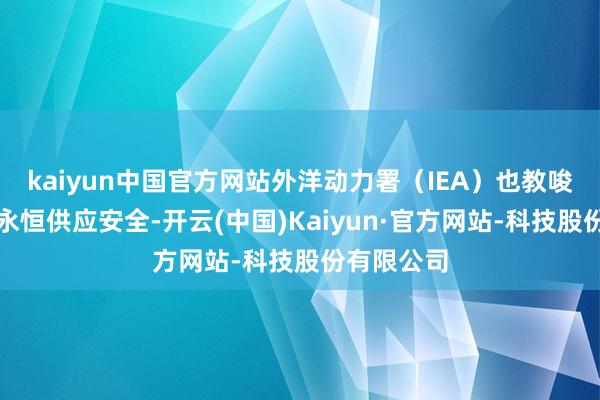 kaiyun中国官方网站外洋动力署（IEA）也教唆行业热心永恒供应安全-开云(中国)Kaiyun·官方网站-科技股份有限公司