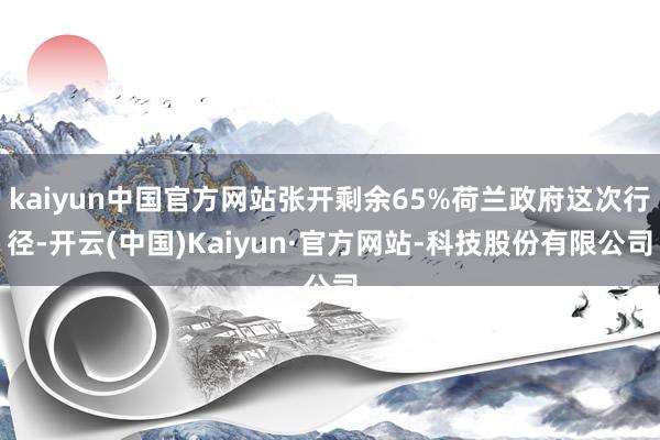 kaiyun中国官方网站张开剩余65%荷兰政府这次行径-开云(中国)Kaiyun·官方网站-科技股份有限公司