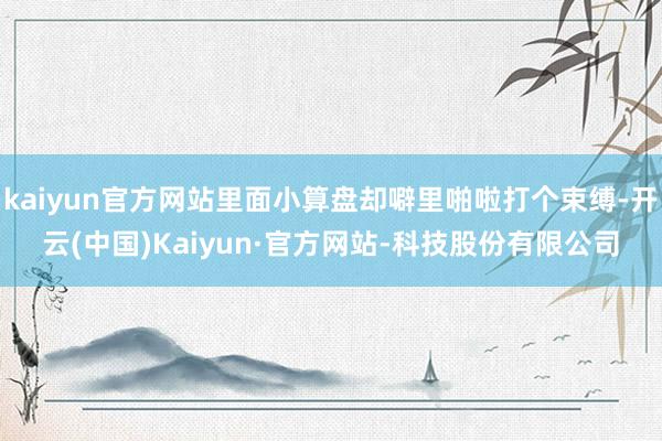 kaiyun官方网站里面小算盘却噼里啪啦打个束缚-开云(中国)Kaiyun·官方网站-科技股份有限公司