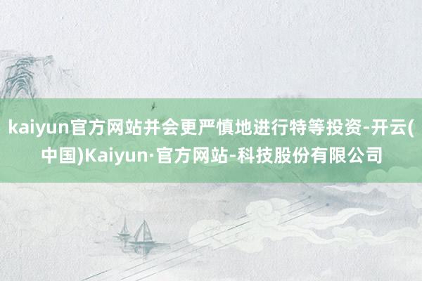 kaiyun官方网站并会更严慎地进行特等投资-开云(中国)Kaiyun·官方网站-科技股份有限公司