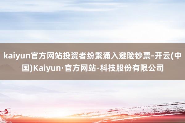 kaiyun官方网站投资者纷繁涌入避险钞票-开云(中国)Kaiyun·官方网站-科技股份有限公司
